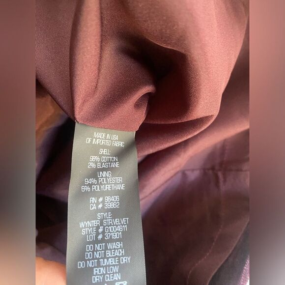 Theory Mini Dress Size 4 Wine  Velvet Long Sleeve Lined - Picture 8 of 15